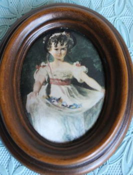 Miniatuur Victoriaans zijden lijstje - 1