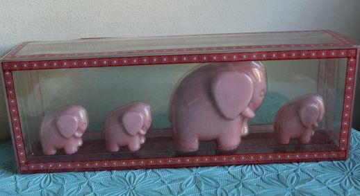 4 olifanten zeepjes in kadodoos - 1