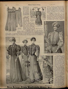 Modeprent Wiener Illustrierte Frauen-Zeitung 1905 - overdruk