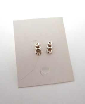 Schattige kleine oorbelletjes, zilver - 1