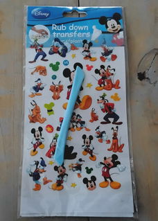 Disney afwrijfplaatjes - rub down transfers - met wrijfstokje - nieuw