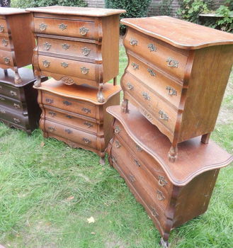 8 x Buikkastje Barok Vintage ladenkastje antiek art brocante Kommode Vintager antiek - 1