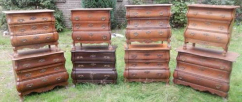 8 x Buikkastje Barok Vintage ladenkastje antiek art brocante Kommode Vintager antiek - 7