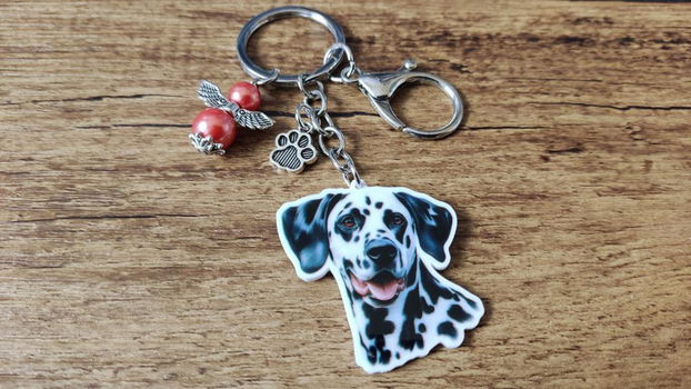 Sleutelhanger Dalmatier groot met beschermengeltje - 0