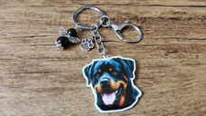 Sleutelhanger Rottweiler groot met beschermengeltje