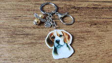 Sleutelhanger Beagle groot met beschermengeltje