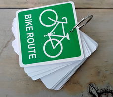 Sleutelhanger met notitieboekje eraan - Bike Route - nieuw