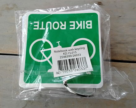 Sleutelhanger met notitieboekje eraan - Bike Route - nieuw - 4