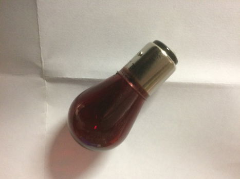 Lamp 12volt 5w/21w, rood (remlicht achterlicht), voor witte lichten - 1
