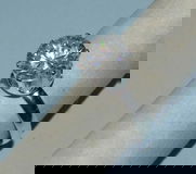 Verstelbare zilveren ring met grote Zirconia