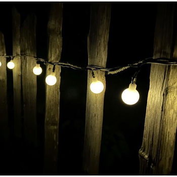 Solar LED sfeerverlichting melkglas bolletjes + USB - 5