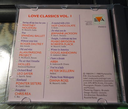 De originele verzamel-CD Love Classics Volume 1 van EVA. - 7