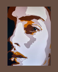 Schilderij in POP ART geschilderd modern/abstract face woman