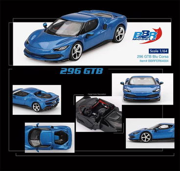 BBR 1/64 Ferrari 296GTB Blu Corsa BBR015 - 3