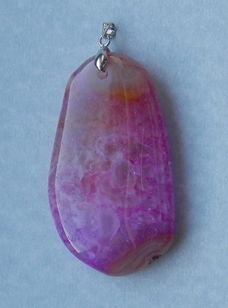 Paarse Druzy Agaat hanger, steen B, met hangeroog