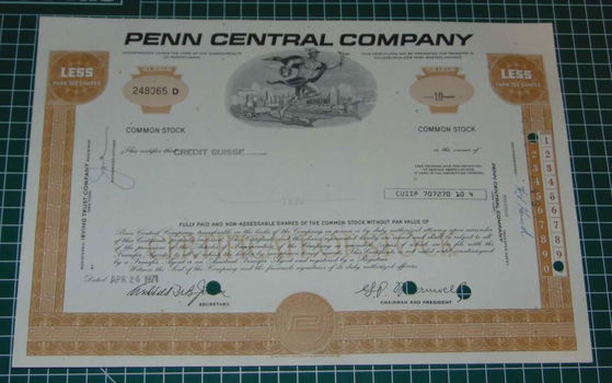 Aandeel Penn Central Co., 1971 - 0