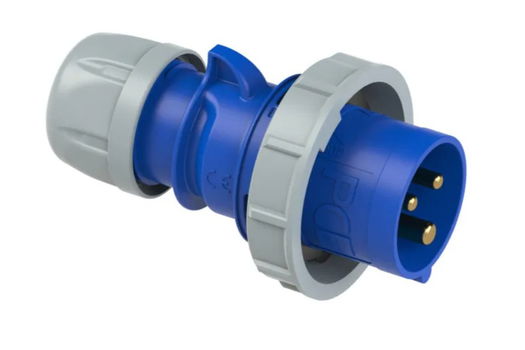 CEE 16A stekker 3-polig 230V blauw IP67 - 0
