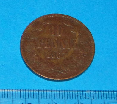 Finland - 10 penniä 1867 - 0