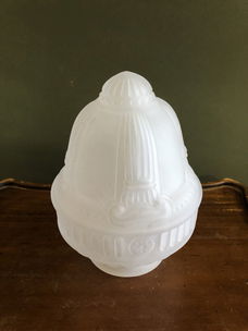 Zeer fraaie Matglas Art-Nouveau Glazen Lampenkap.