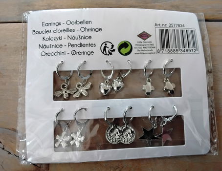 6 paar oorbellen - nieuw - 2