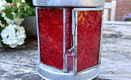 Lantaarntje voor waxinelichtje - rood glas - buiten of binnen - 4 - Thumbnail