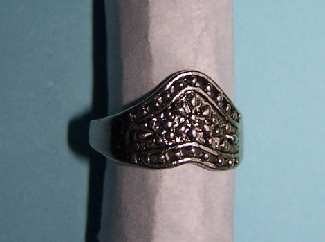 Tibet zilveren ring, model U, maat 18,5 - 0