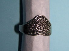 Tibet zilveren ring, model U, maat 18,5