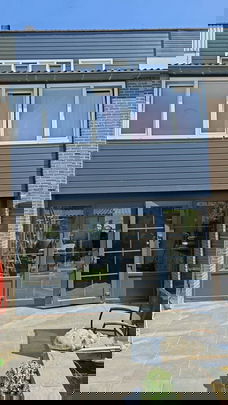 Terrasdeuren kunststof vakverdeling borstwering . Vele mogelijkheden