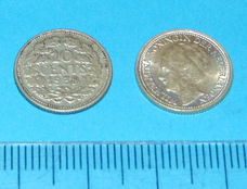 Nederland - dubbeltje 1938 - zilver