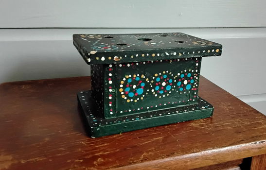 Vintage kleine stoof - stoofje - Staphorster stip - stipwerk - 4