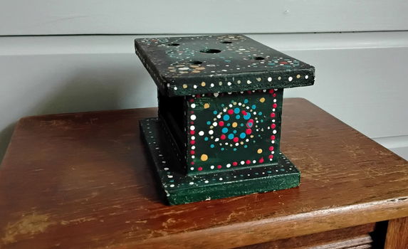 Vintage kleine stoof - stoofje - Staphorster stip - stipwerk - 5