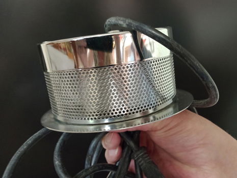 Bijzondere hanglamp met zilveren bollen en halogeenlampjes - 3