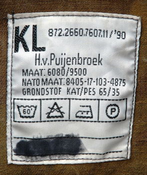 Jas, Gevechts, Uniform, M93, Woodland Camouflage, KL, maat: 6080/9500, 1990.(Nr.7) - 3
