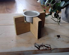 Ikea Snillrik - vintage houten waxinelichthouder met metalen cup (nieuw)