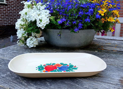 Vintage schaal van Emsa met afbeelding van bloemen - 1