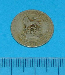 Groot-Brittannië - sixpence 1921 - zilver