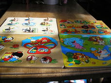 Kinderpuzzels, houten puzzels met of zonder knopjes -