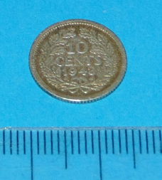 Suriname - 10 cent 1943P - zilver