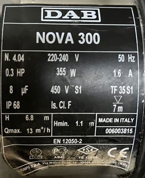 DAB NOVA 300 dompelpomp binnenwerk onderdelen - 6