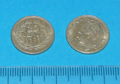 Nederland - kwartje 1939 - zilver - 0