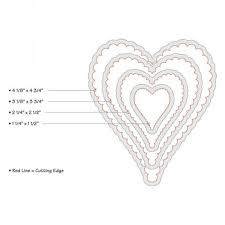Sizzix - Framelits - Hearts, Scallop #2 - 657912 - 1