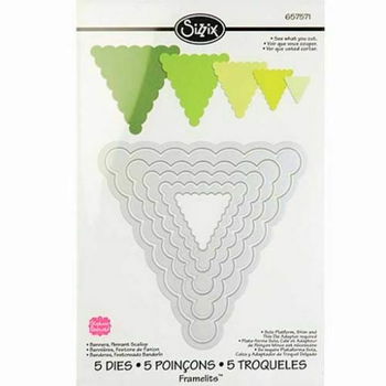 Sizzix - Framelits - Banners, pennant Scallop - 657571 - 0