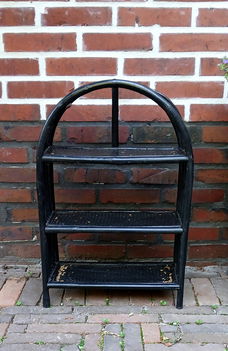 Vintage rotan kastje - zwart