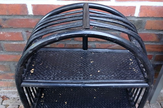 Vintage rotan kastje - zwart - 2