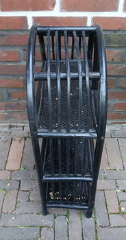 Vintage rotan kastje - zwart - 3