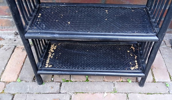 Vintage rotan kastje - zwart - 5