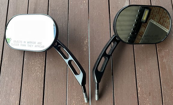 Harley spiegels L+R, zwart, in prima staat. - 0
