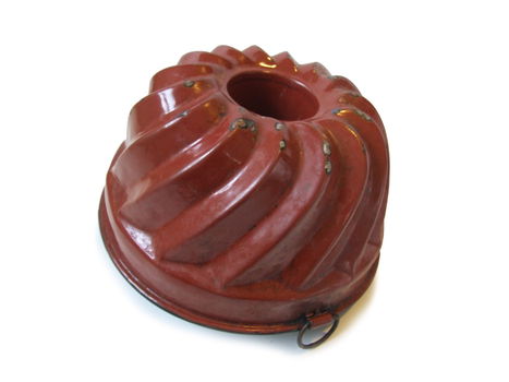 leuke oude tulbandvorm van bruin emaille - 0