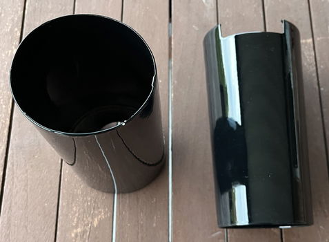 Harley bovenste voorvork covers, zwart glans, asymmetrische uitsparing voor diameter 41mm voorvork - 5