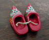 Houten mini klompen - klompjes - rood - rode - 4 - Thumbnail